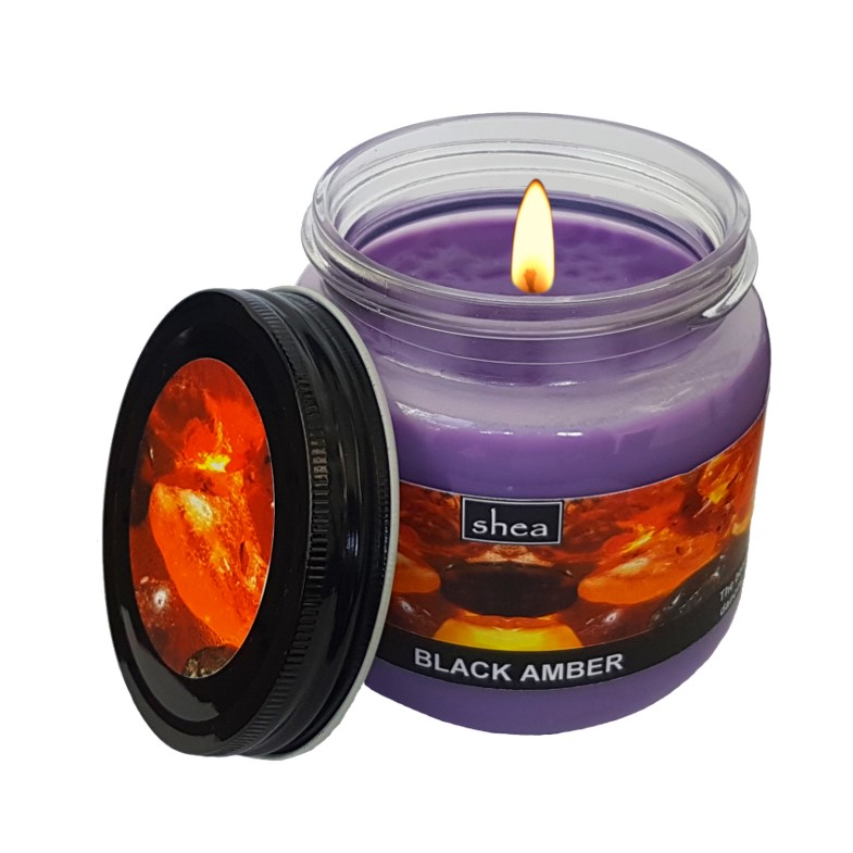 Black Amber Jar Candle 400g (TOF)