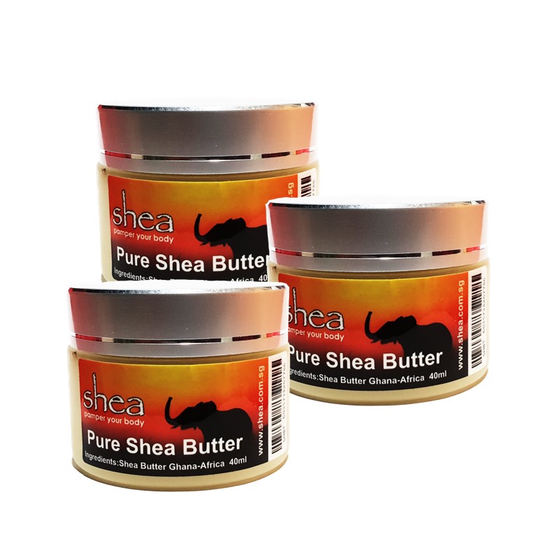 Shea Butter, Pure & Unrefined, 40ml 3Pack (USB)